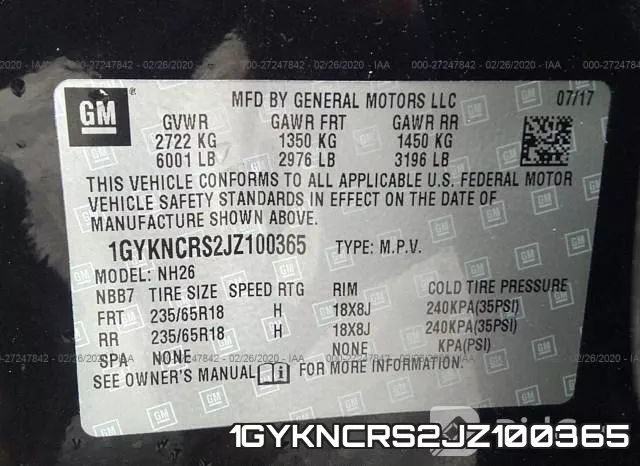 1GYKNCRS2JZ100365 фото 10