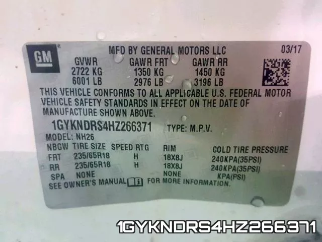 1GYKNDRS4HZ266371 фото 2
