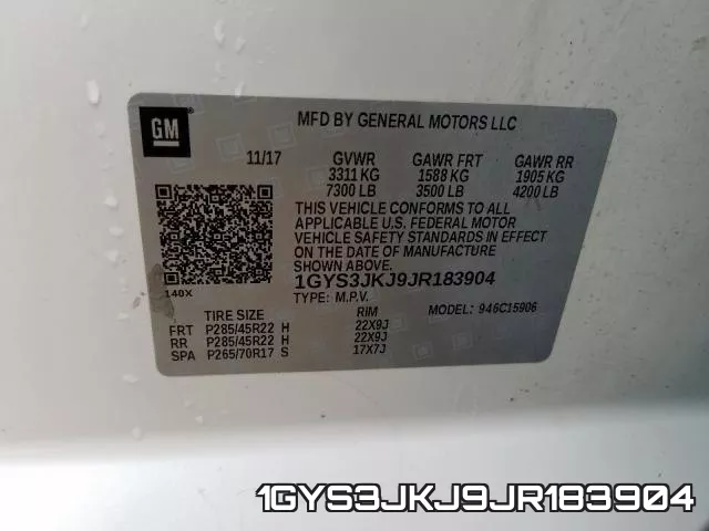 1GYS3JKJ9JR183904 фото 2