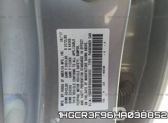 1HGCR3F96HA038852 фото 10