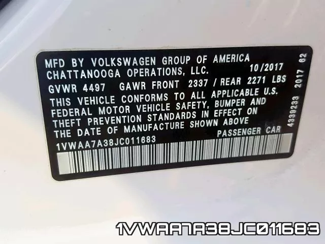 1VWAA7A38JC011683 фото 2