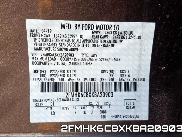 2FMHK6C8XKBA20903 фото 2