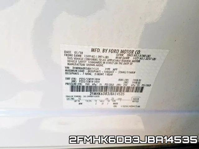 2FMHK6D83JBA14535 фото 2