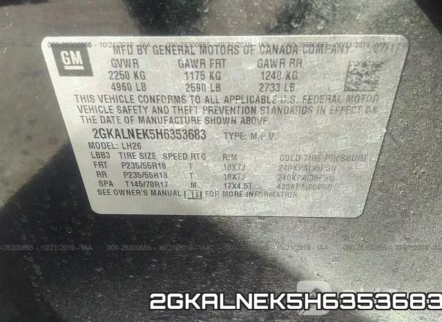 2GKALNEK5H6353683 фото 10