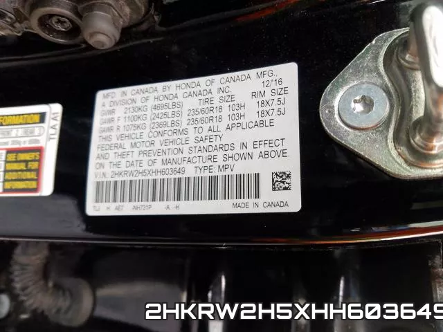 2HKRW2H5XHH603649 фото 2