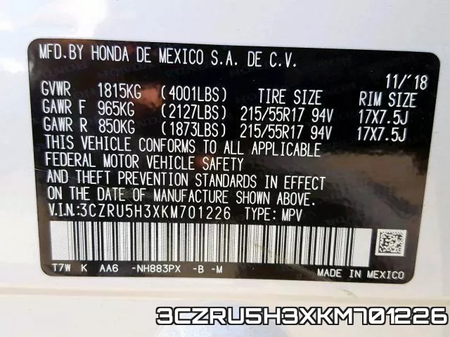 3CZRU5H3XKM701226 фото 2