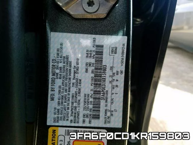 3FA6P0CD1KR159803 фото 2