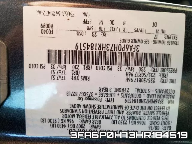 3FA6P0H73HR184519 фото 2