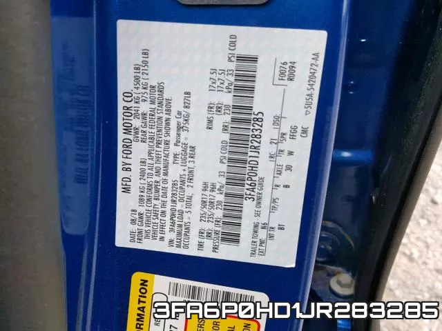 3FA6P0HD1JR283285 фото 2