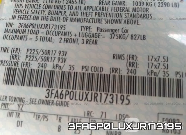 3FA6P0LUXJR173195 фото 10