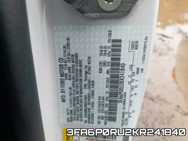 3FA6P0RU2KR241840 фото 2