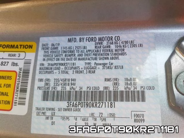3FA6P0T90KR271181 фото 2