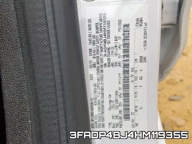 3FADP4BJ4HM119355 фото 2