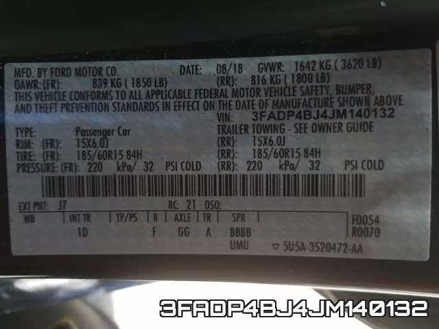 3FADP4BJ4JM140132 фото 2