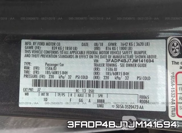3FADP4BJ7JM141694 фото 10