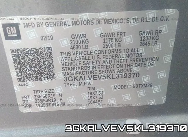 3GKALVEV5KL319370 фото 10
