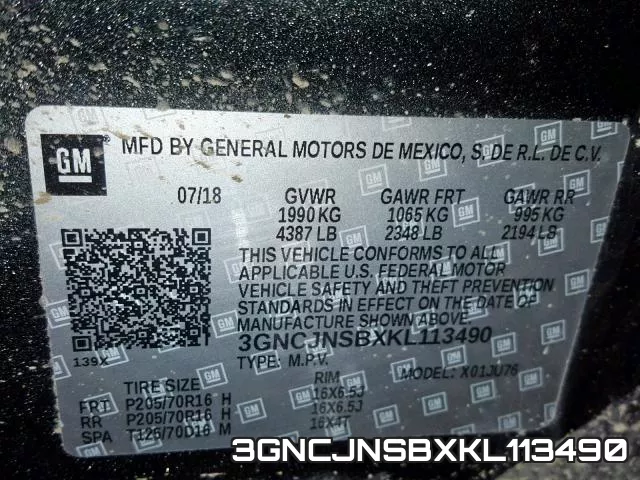 3GNCJNSBXKL113490 фото 2
