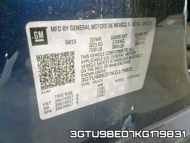 3GTU9BED7KG179831 фото 2