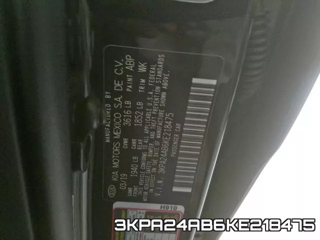 3KPA24AB6KE218475 фото 2