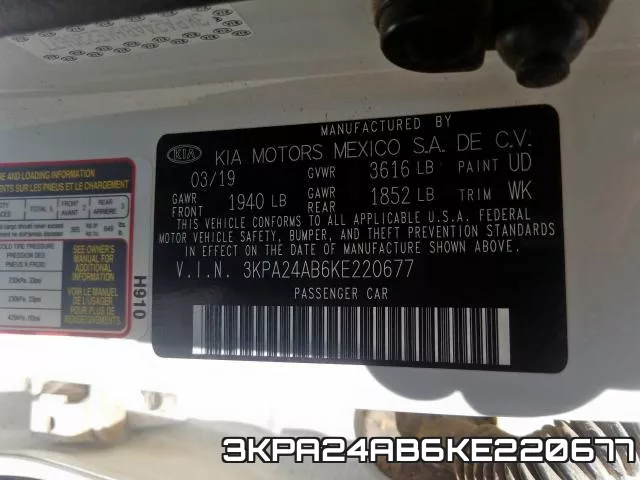 3KPA24AB6KE220677 фото 2