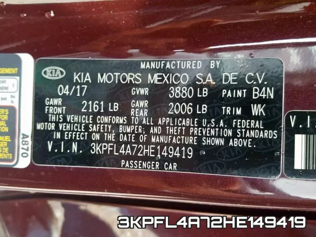 3KPFL4A72HE149419 фото 2