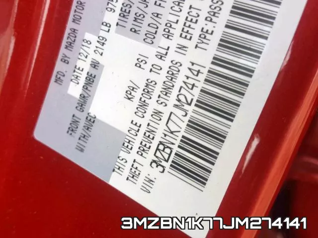 3MZBN1K77JM274141 фото 2
