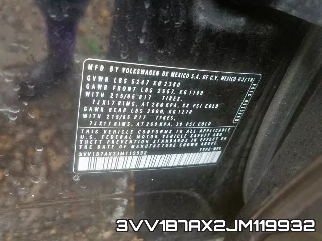 3VV1B7AX2JM119932 фото 2