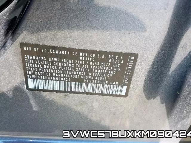 3VWC57BUXKM090424 фото 2