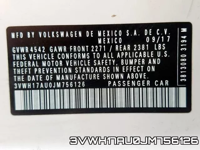 3VWH17AU0JM756126 фото 2
