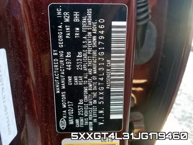 5XXGT4L31JG179460 фото 2