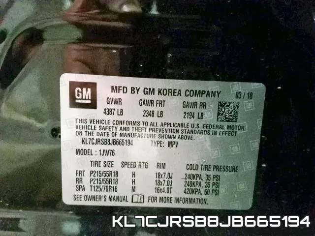 KL7CJRSB8JB665194 фото 2