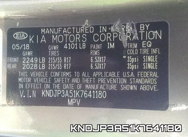 KNDJP3A51K7641180 фото 10