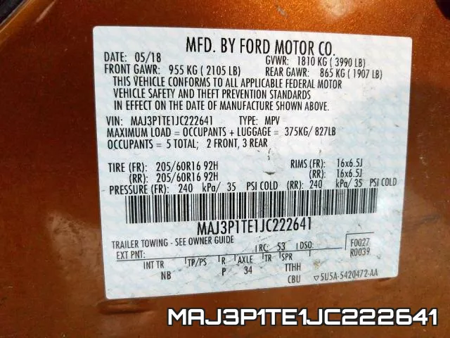 MAJ3P1TE1JC222641 фото 2