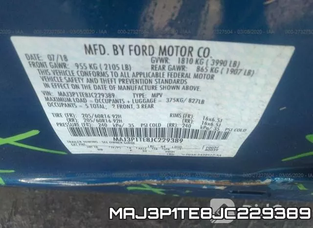 MAJ3P1TE8JC229389 фото 10