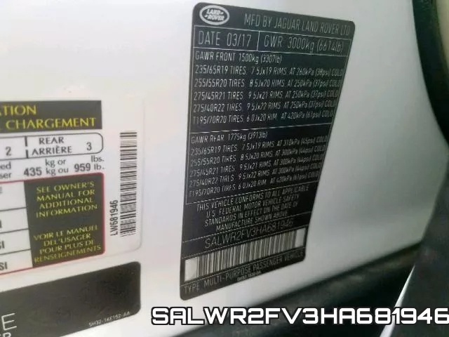 SALWR2FV3HA681946 фото 2