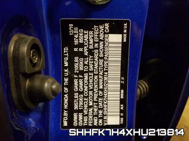 SHHFK7H4XHU213814 фото 2