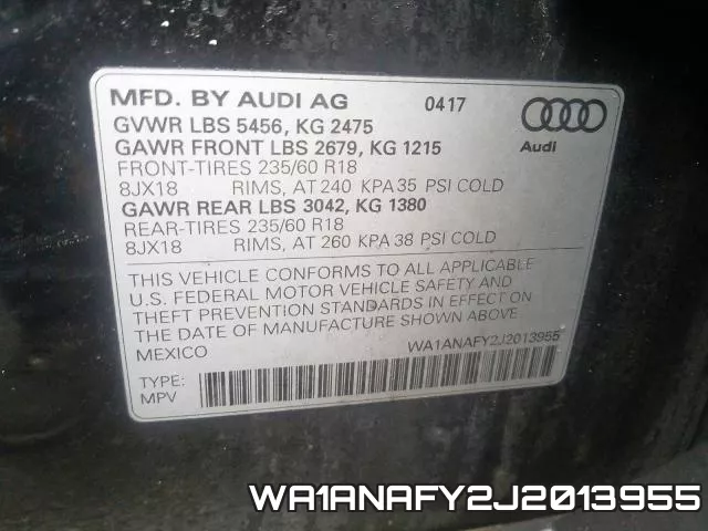 WA1ANAFY2J2013955 фото 2