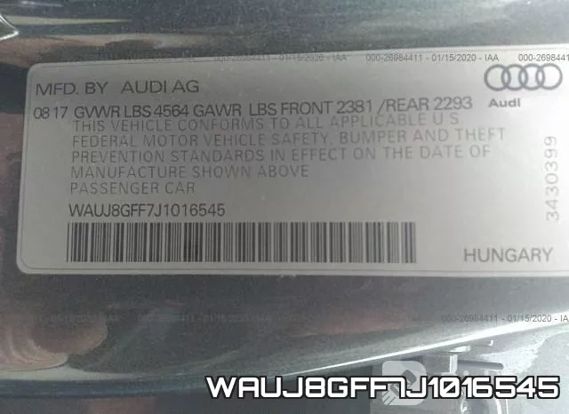 WAUJ8GFF7J1016545 фото 10