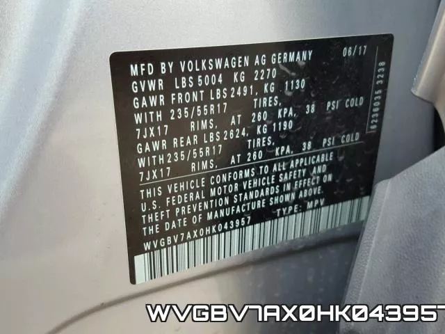 WVGBV7AX0HK043957 фото 2