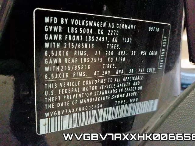WVGBV7AXXHK006656 фото 2