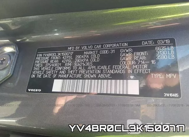 YV4BR0CL3K1500717 фото 10