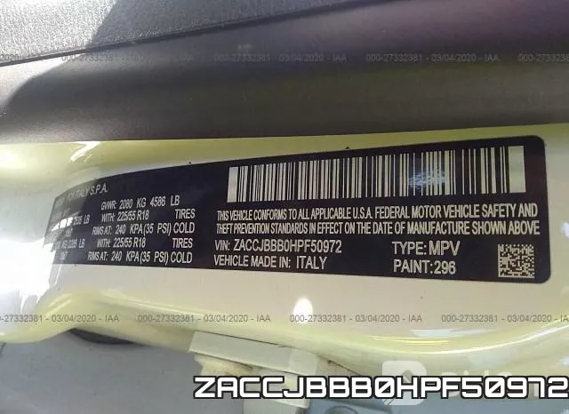 ZACCJBBB0HPF50972 фото 10