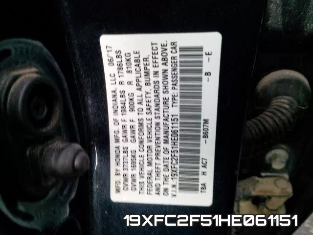 19XFC2F51HE061151 фото 2