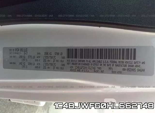 1C4BJWFG0HL662748 фото 10