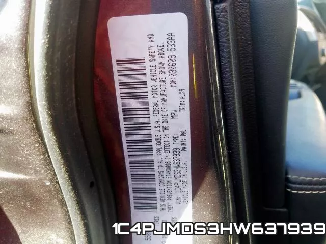 1C4PJMDS3HW637939 фото 2