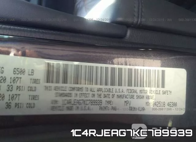 1C4RJEAG7KC789939 фото 10