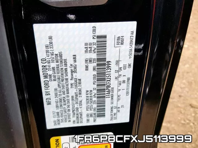 1FA6P8CFXJ5113999 фото 2