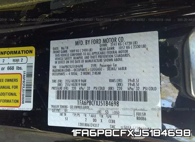 1FA6P8CFXJ5184698 фото 10