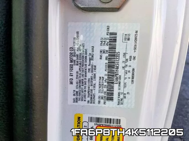 1FA6P8TH4K5112205 фото 2