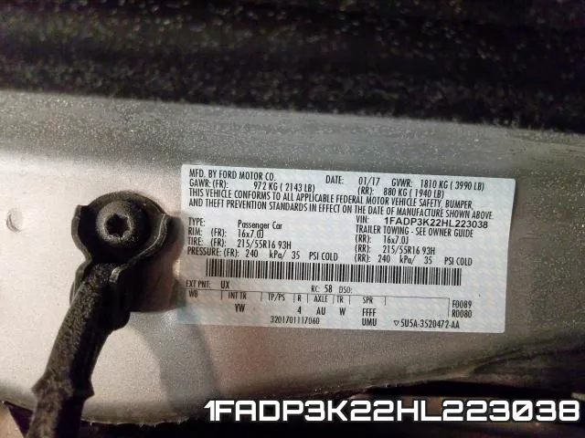 1FADP3K22HL223038 фото 2